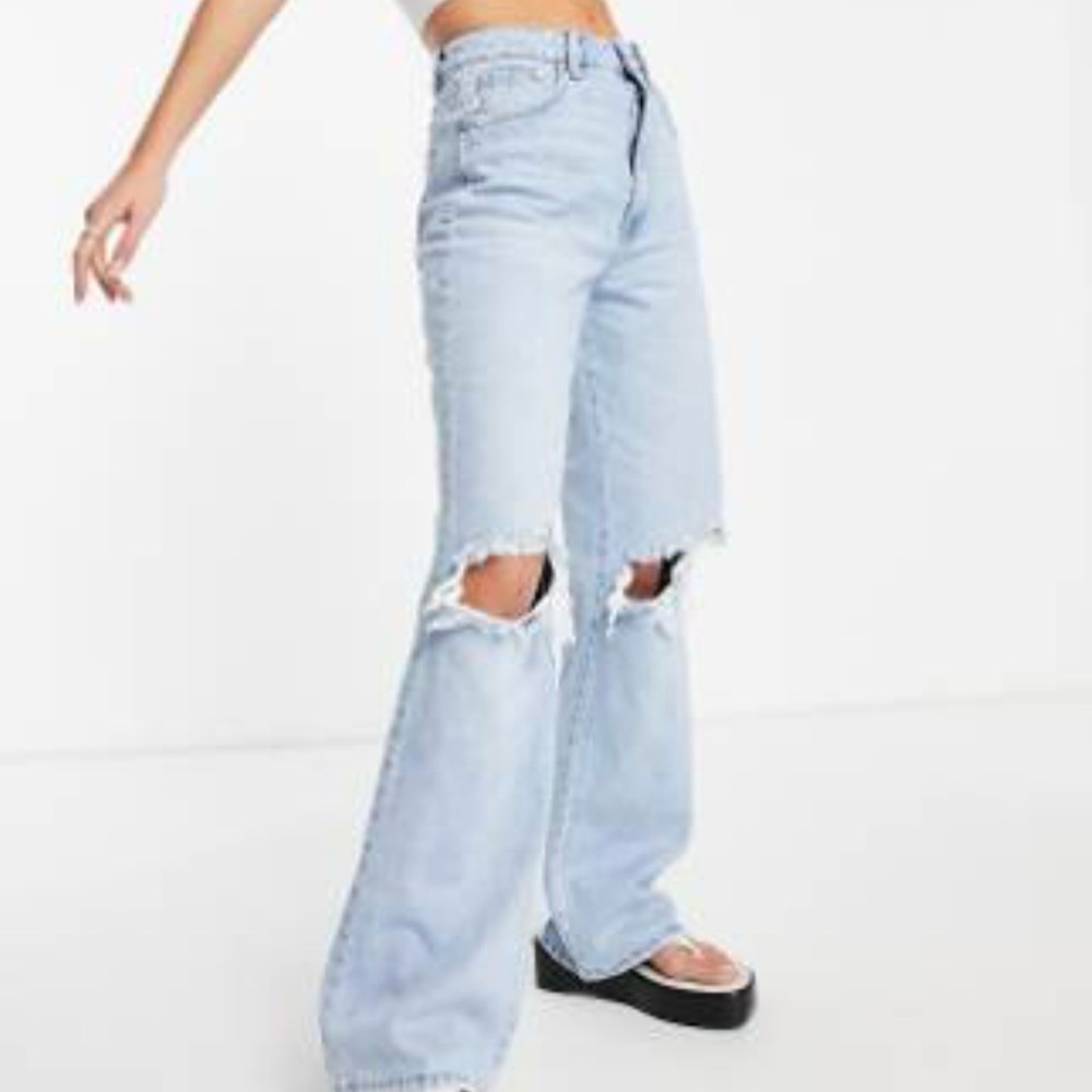 Stradivarius Light Blue Wide Leg Jeans